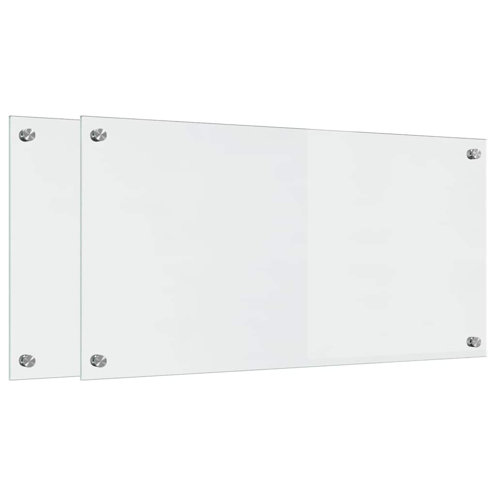 Konyhai hátfal 2 pcs átlátszó 80 x 40 cm edzett üveg