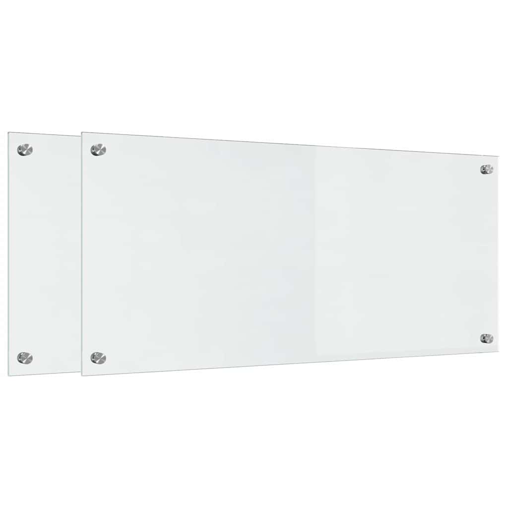 Konyhai hátfal 2 pcs átlátszó 90 x 40 cm edzett üveg