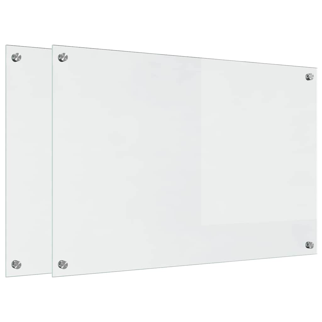 Konyhai hátfal 2 pcs átlátszó 90 x 60 cm edzett üveg