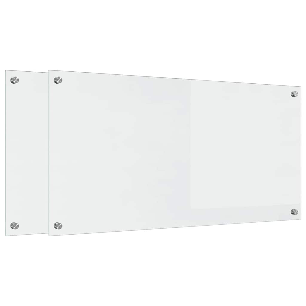 Konyhai hátfal 2 pcs átlátszó 100 x 50 cm edzett üveg