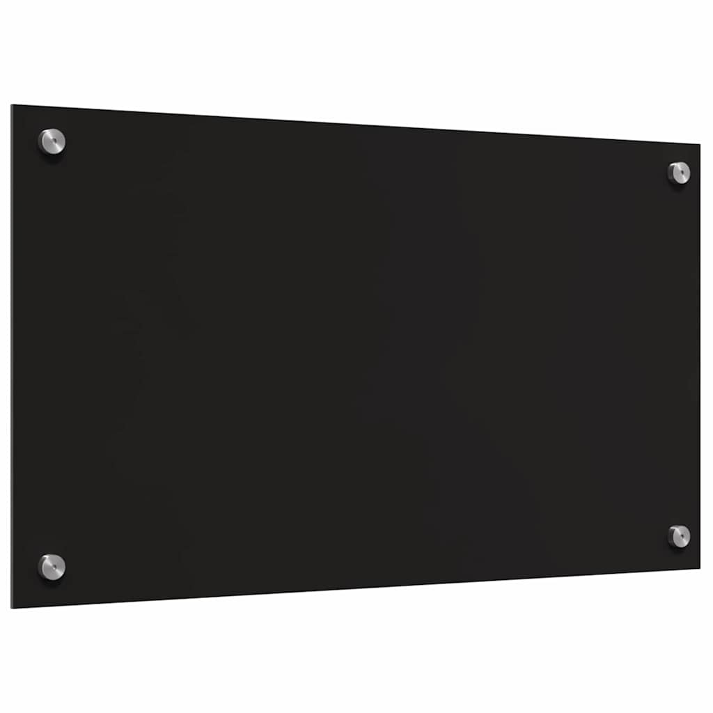 Konyhai hátfal 2 pcs fekete 70 x 40 cm edzett üveg