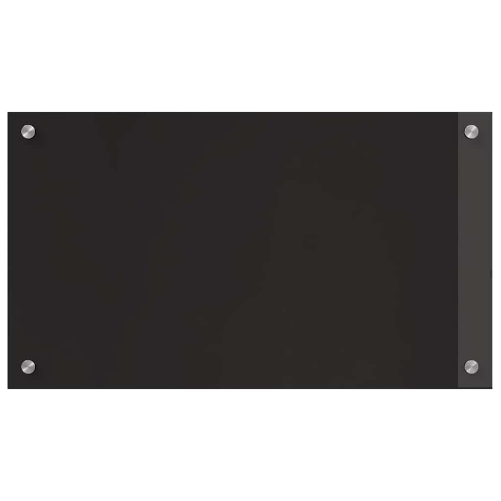 Konyhai hátfal 2 pcs fekete 70 x 40 cm edzett üveg