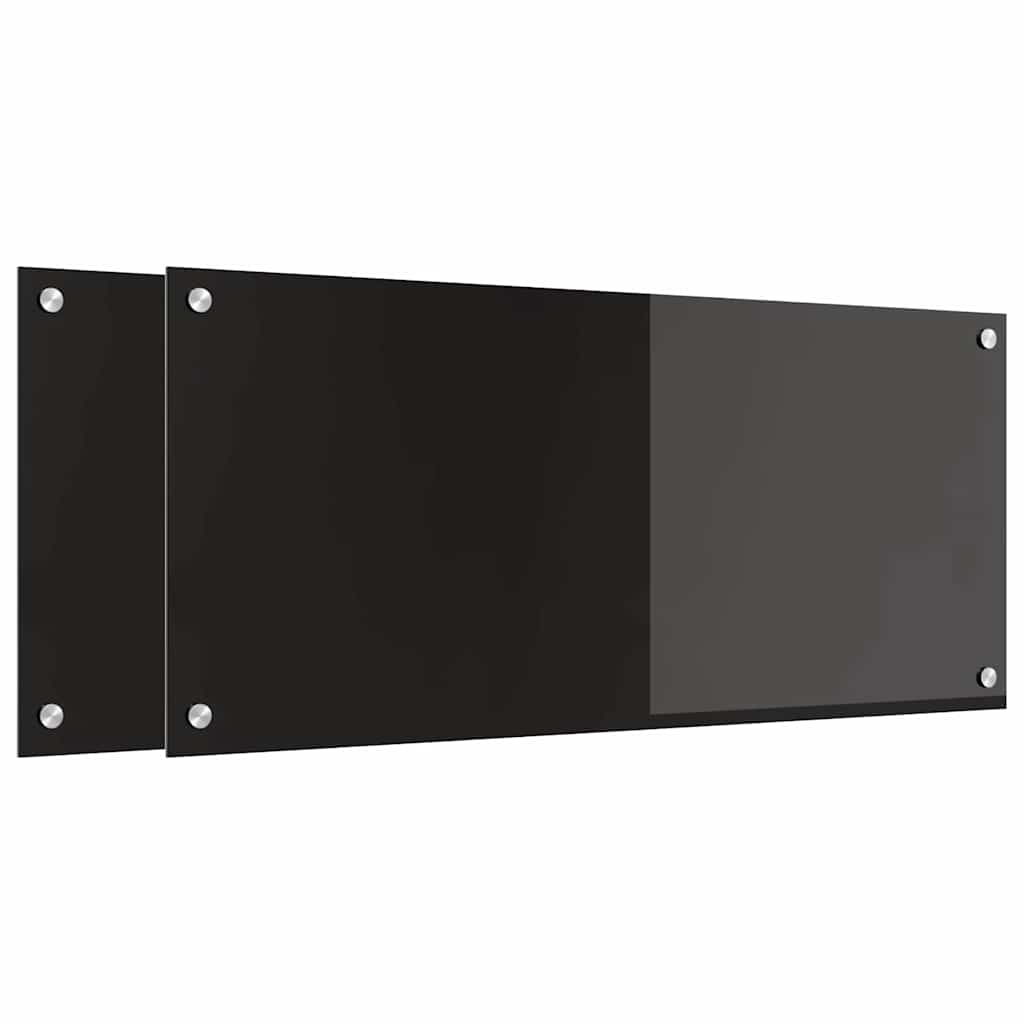 Konyhai splashback fekete 90 x 40 x 0.8 cm edzett üveg