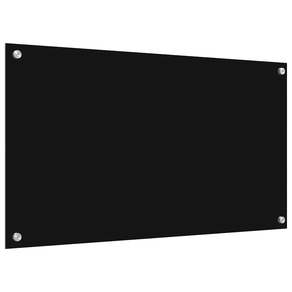 Konyhai hátfal 2 pcs fekete 90 x 50 cm edzett üveg