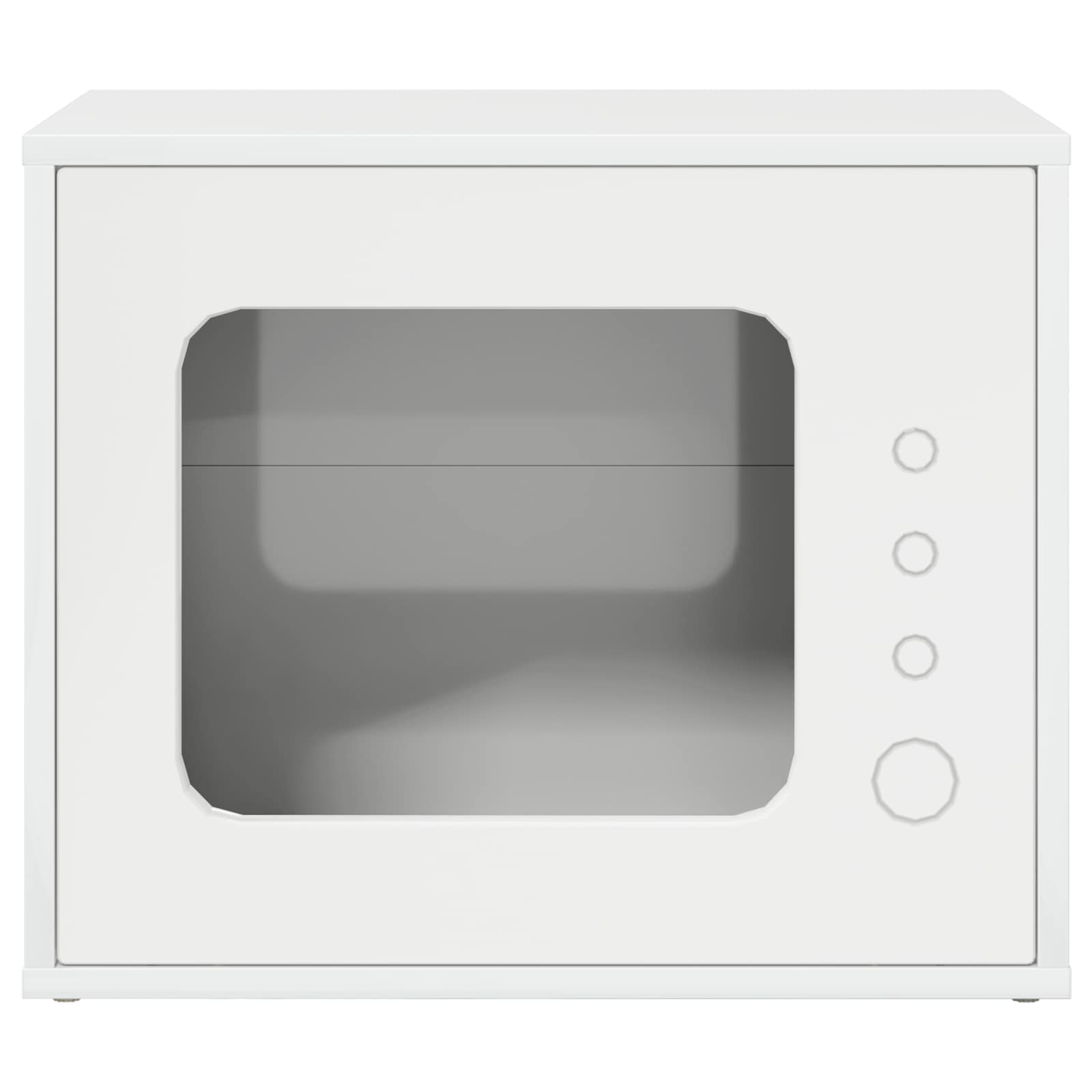 Macska ház fényes fehér 51 x 30 x 42 cm faanyag