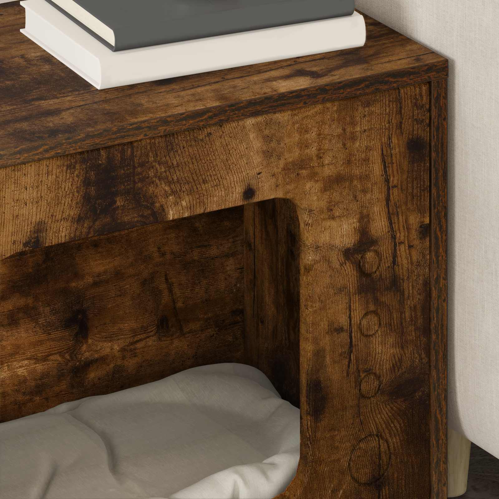 Macska ház füstölt tölgy 51 x 30 x 42 cm faanyag