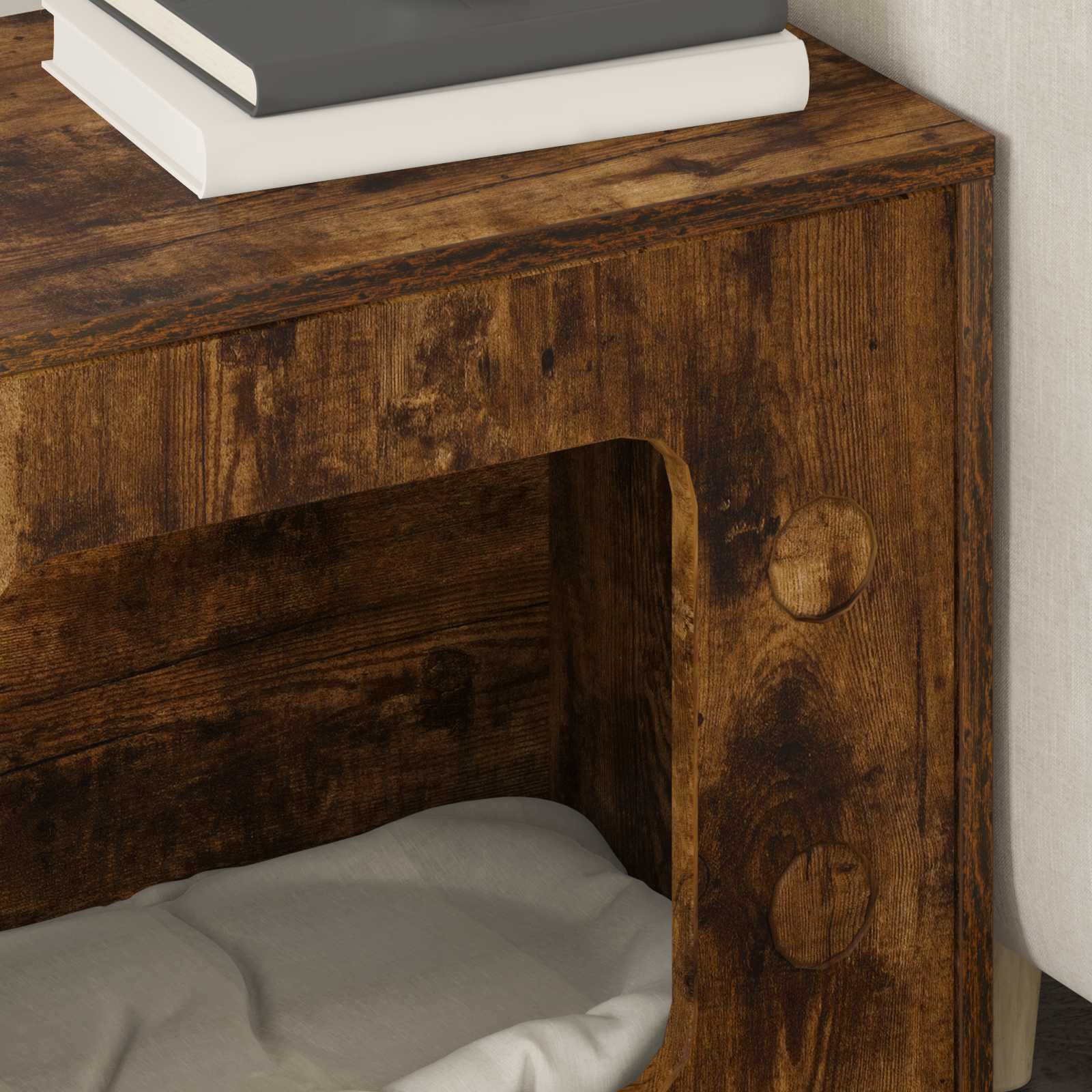 Macska ház füstölt tölgy 51 x 30 x 52 cm faanyag