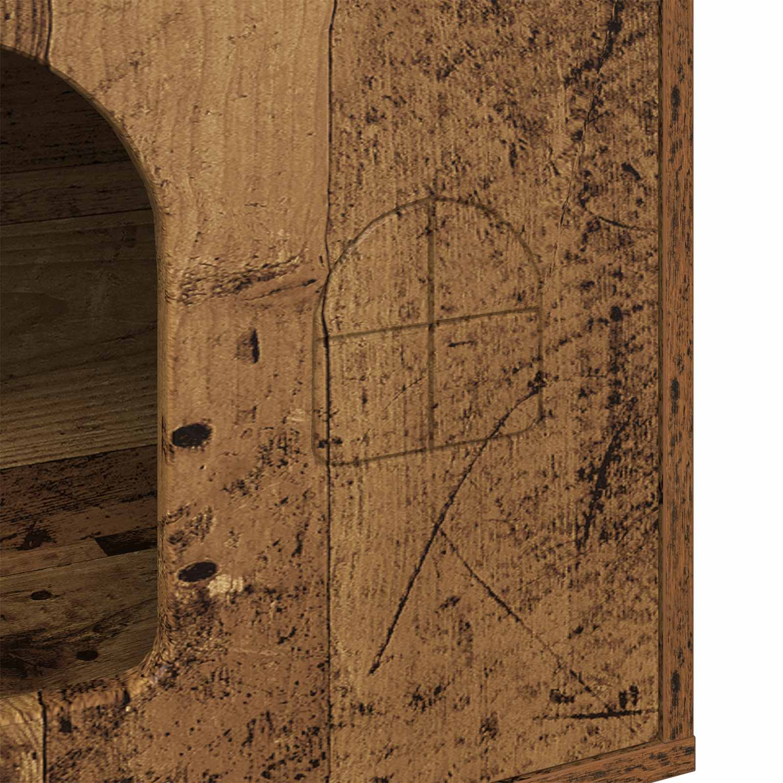 Macska ház öreg fa 51 x 30 x 52 cm faanyag