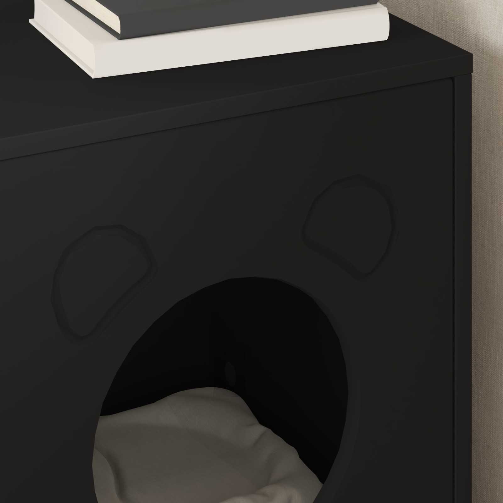 Macska ház fekete 42,5 x 40 x 53 cm faanyag