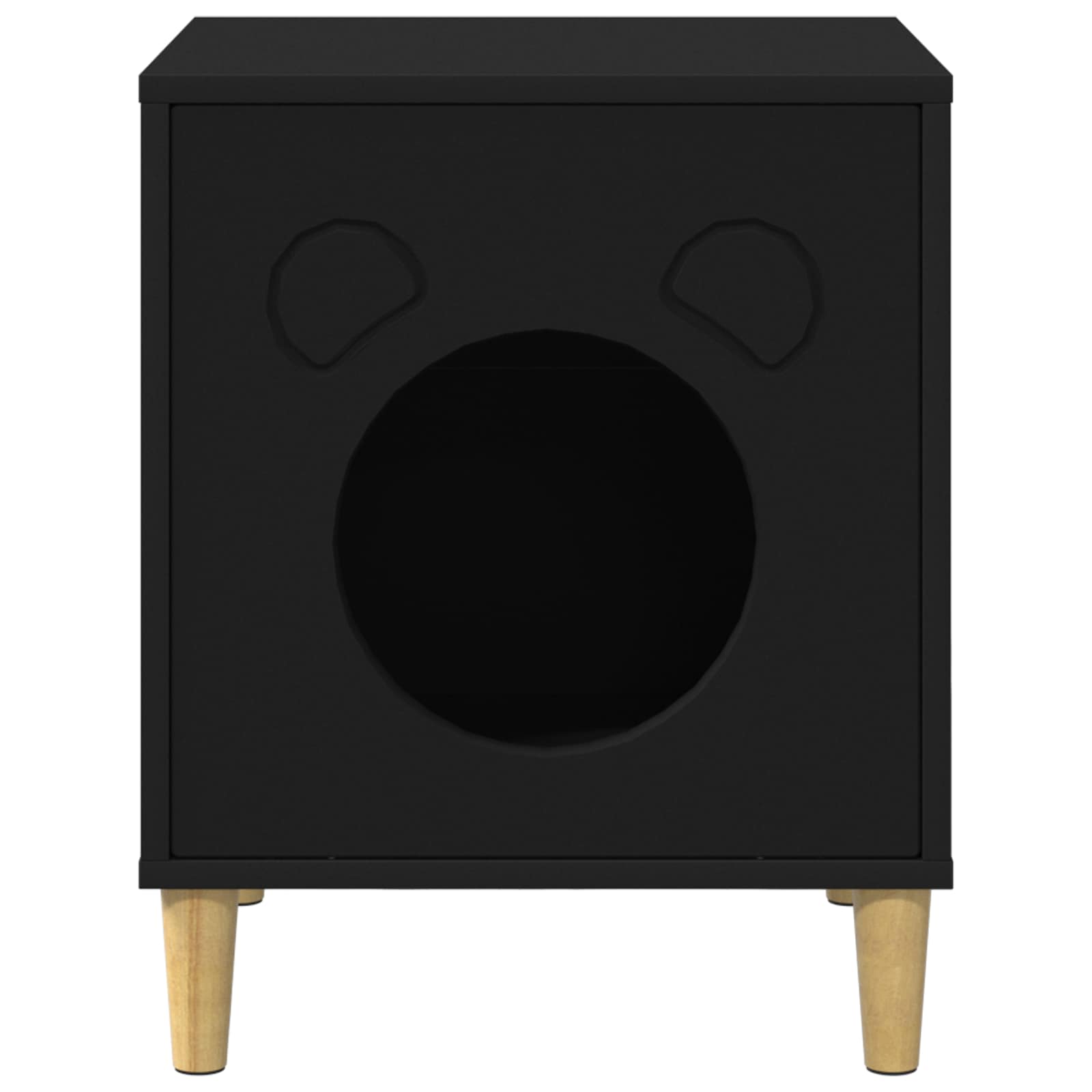 Macska ház fekete 42,5 x 40 x 53 cm faanyag