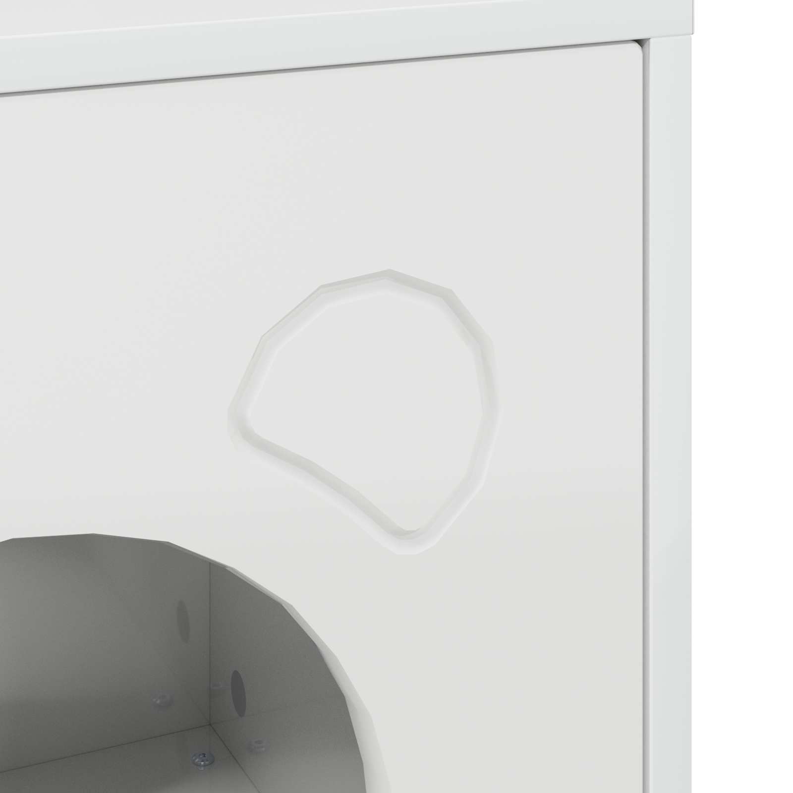 Macska ház fényes fehér 42,5 x 40 x 52,5 cm faanyag