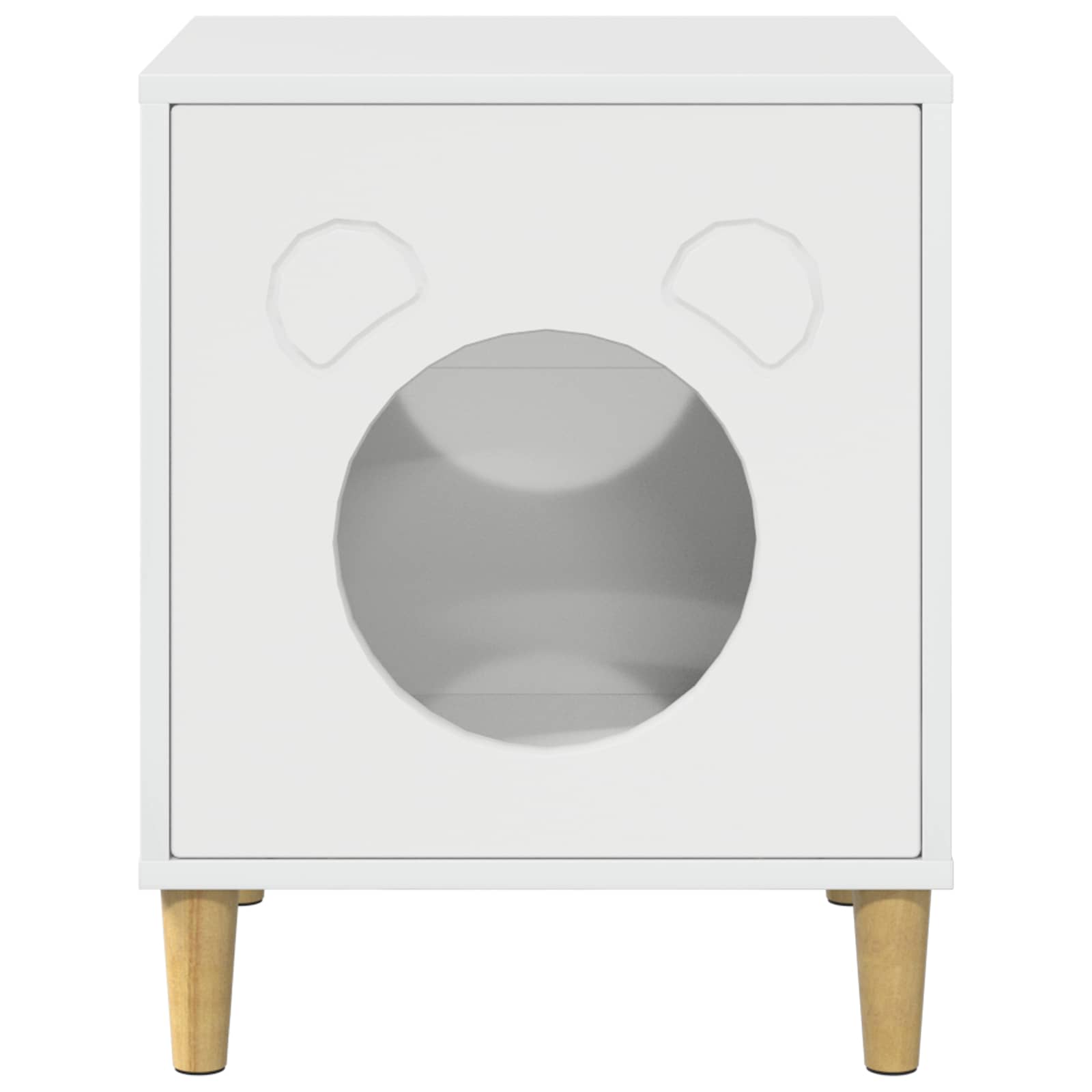 Macska ház fényes fehér 42,5 x 40 x 52,5 cm faanyag