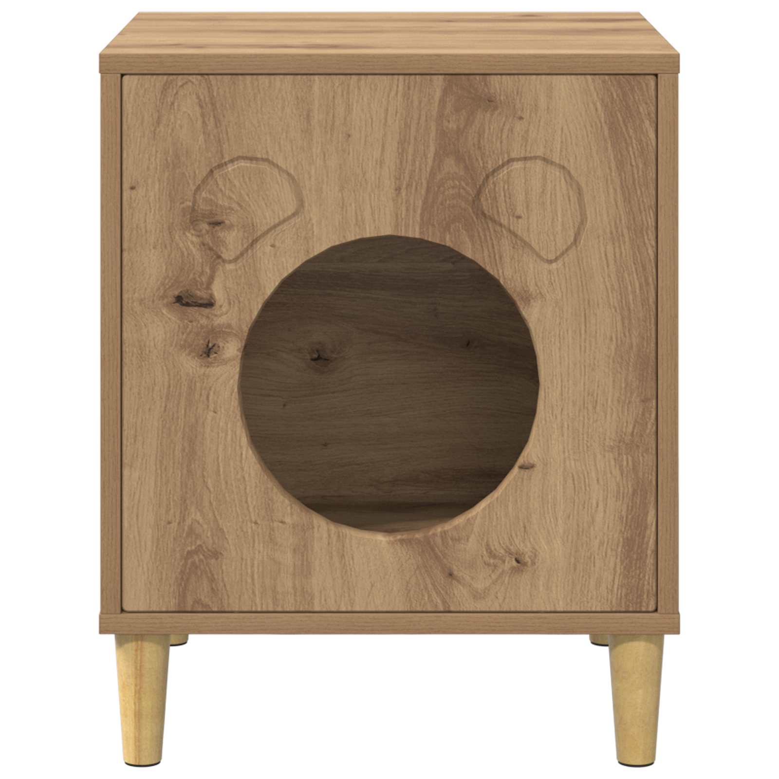 Macska ház művészi tölgy 42,5 x 40 x 53 cm faanyag