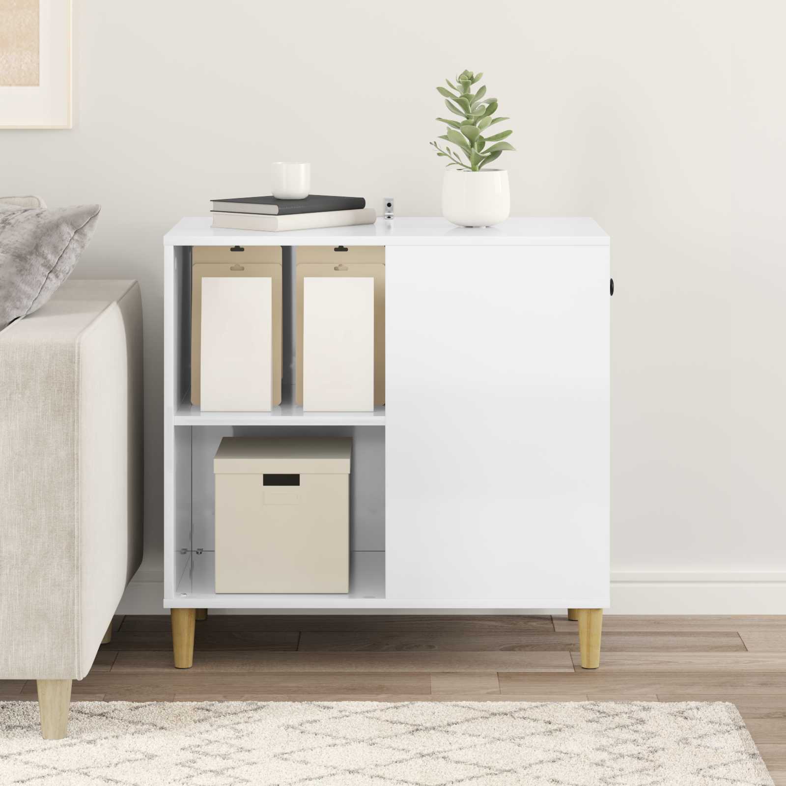 Macska ház fényes fehér 72 x 42,5 x 70 cm faanyag