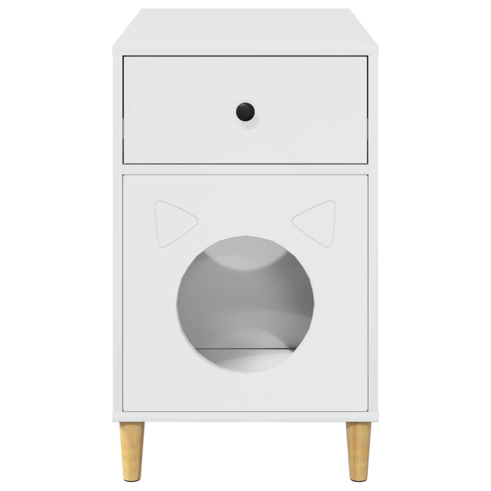 Macska ház fényes fehér 72 x 42,5 x 70 cm faanyag