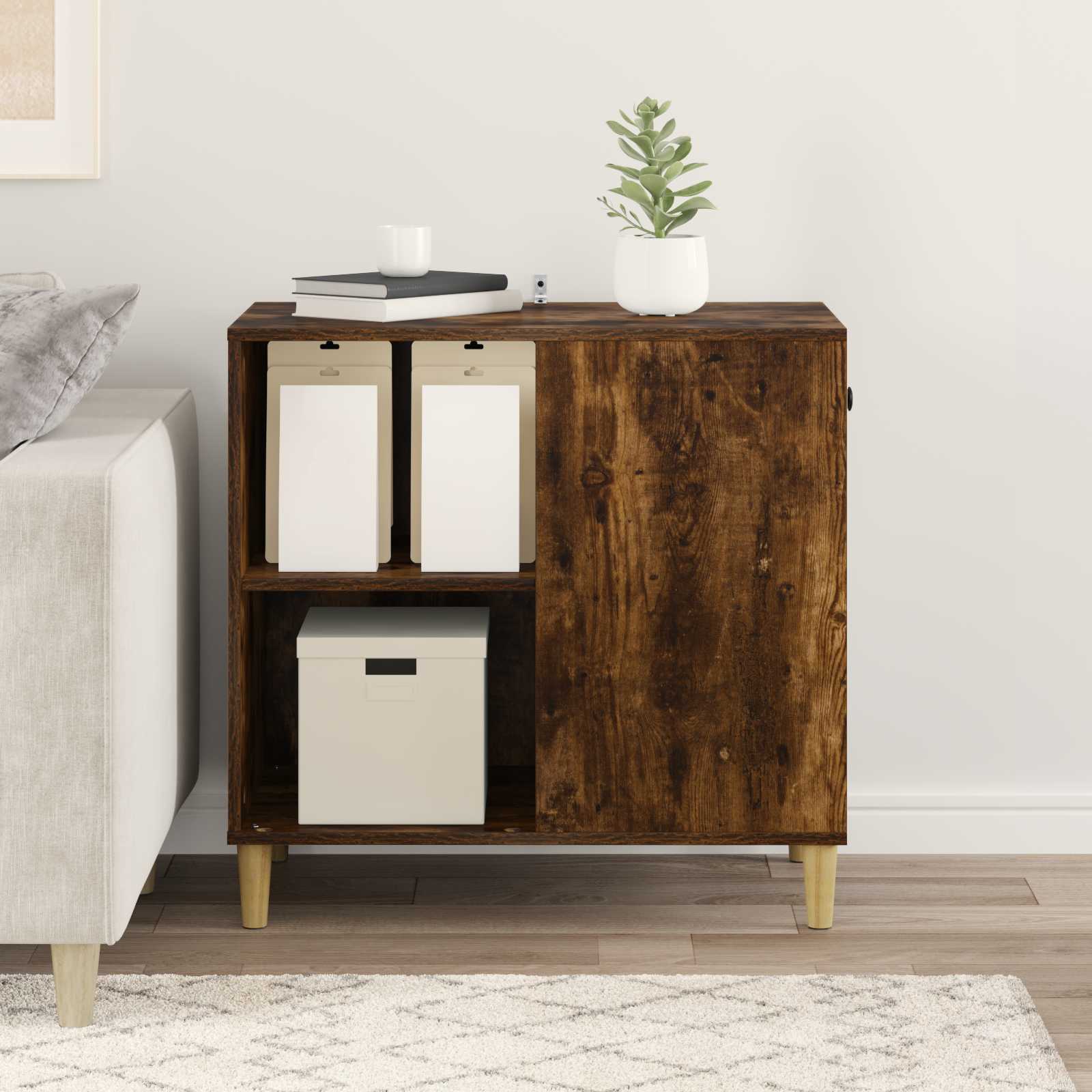 Macska ház füstölt tölgy 72 x 42,5 x 70 cm faanyag