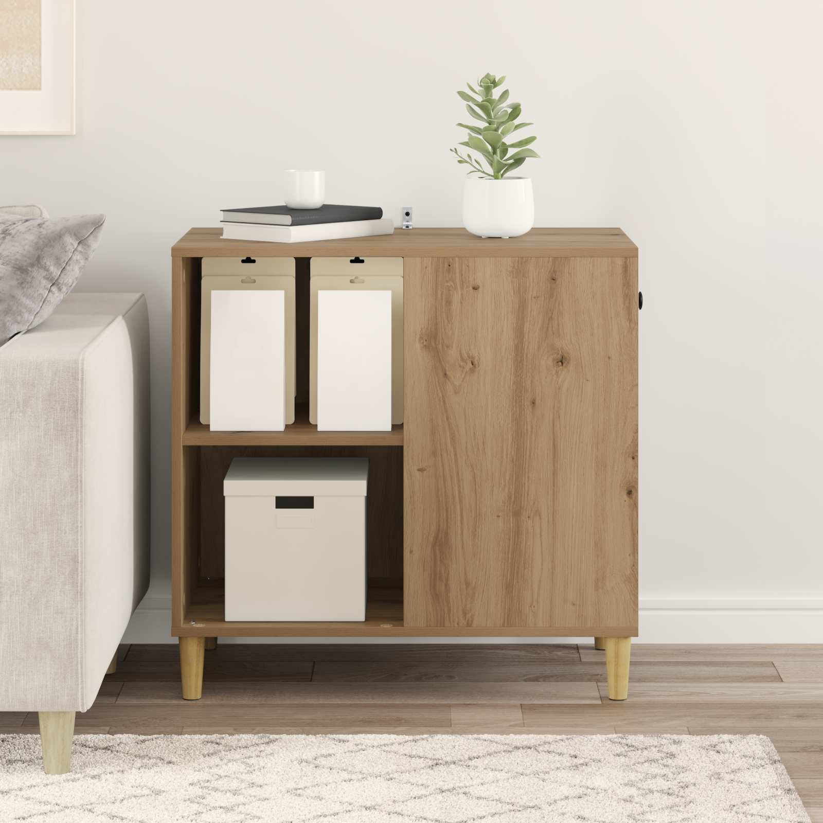 Macska ház művészi tölgy 72 x 42,5 x 70 cm faanyag