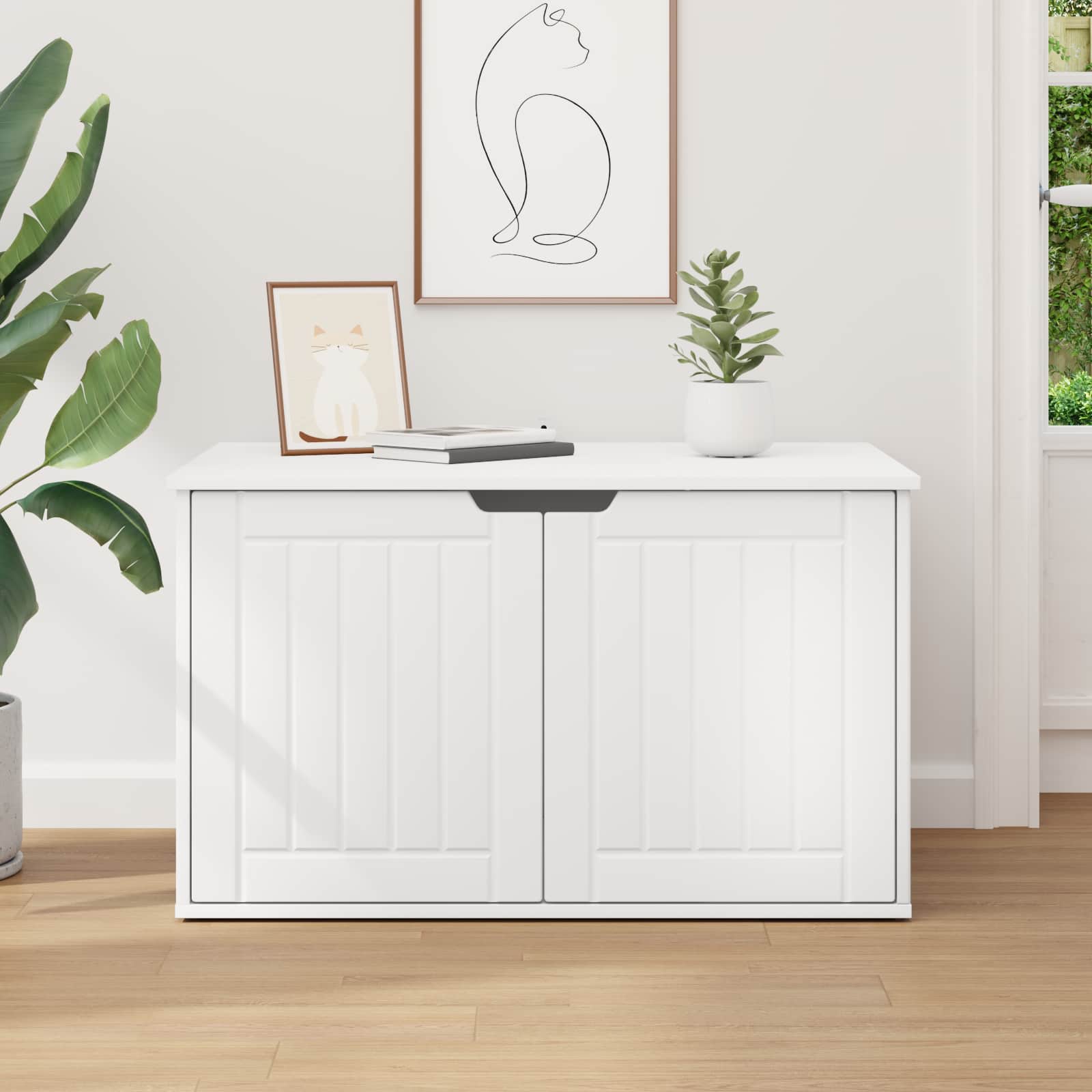 Macska ház fehér 85 x 55 x 50 cm faanyag