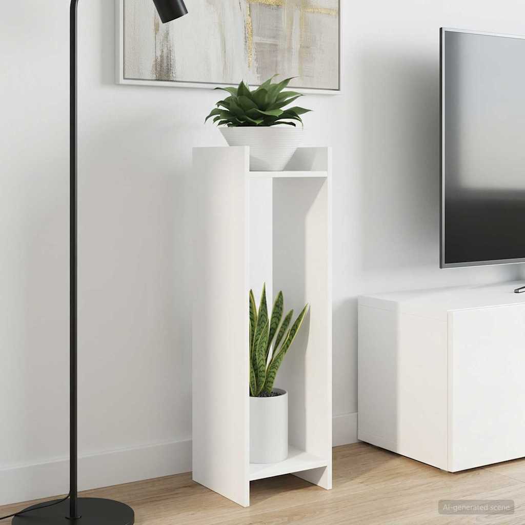 Növényállvány polcokkal 2 pcs fehér 30 x 30 x 100 cm mérnöki fa