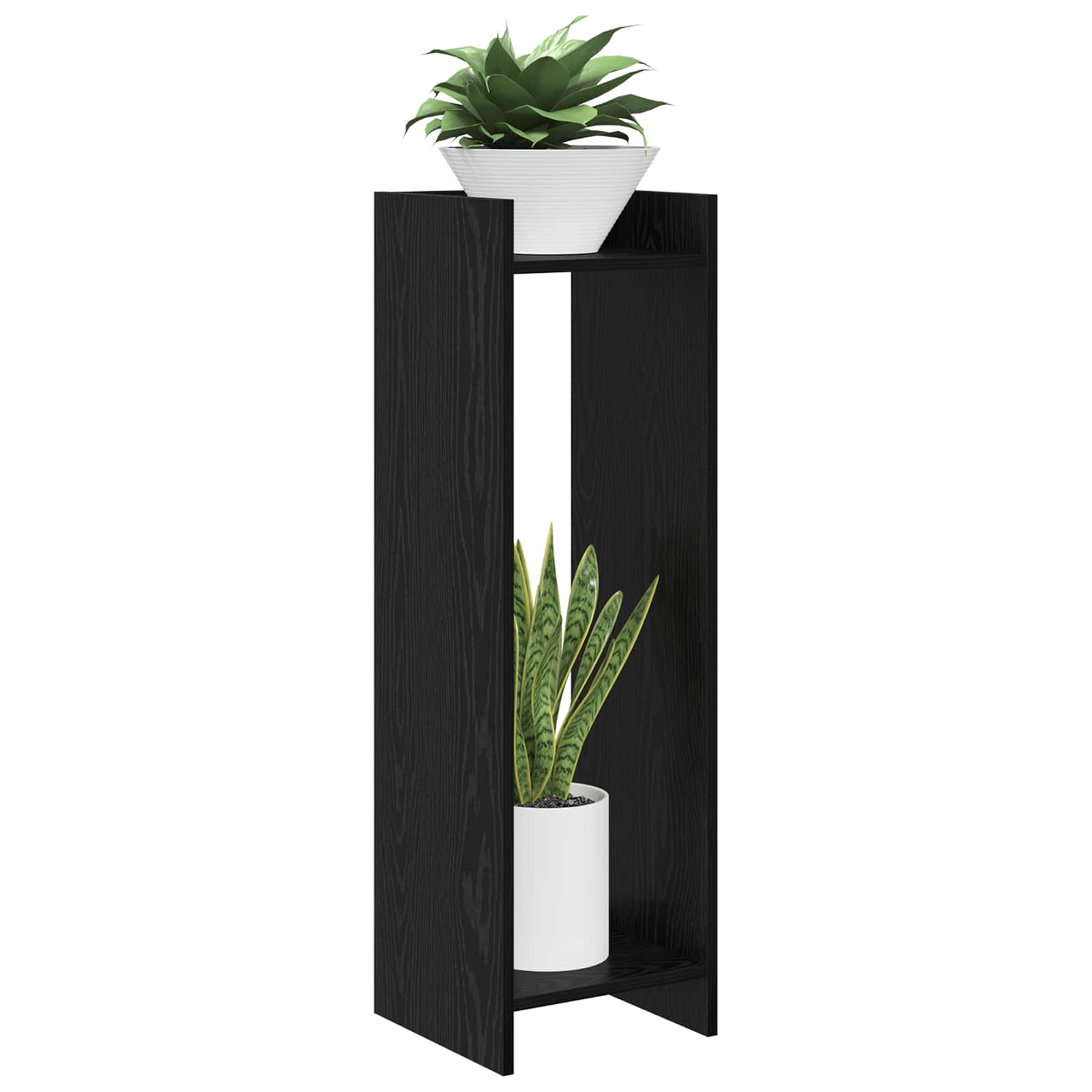 Növényállvány 2 pcs fekete tölgy 30 x 30 x 100 cm mérnöki fa
