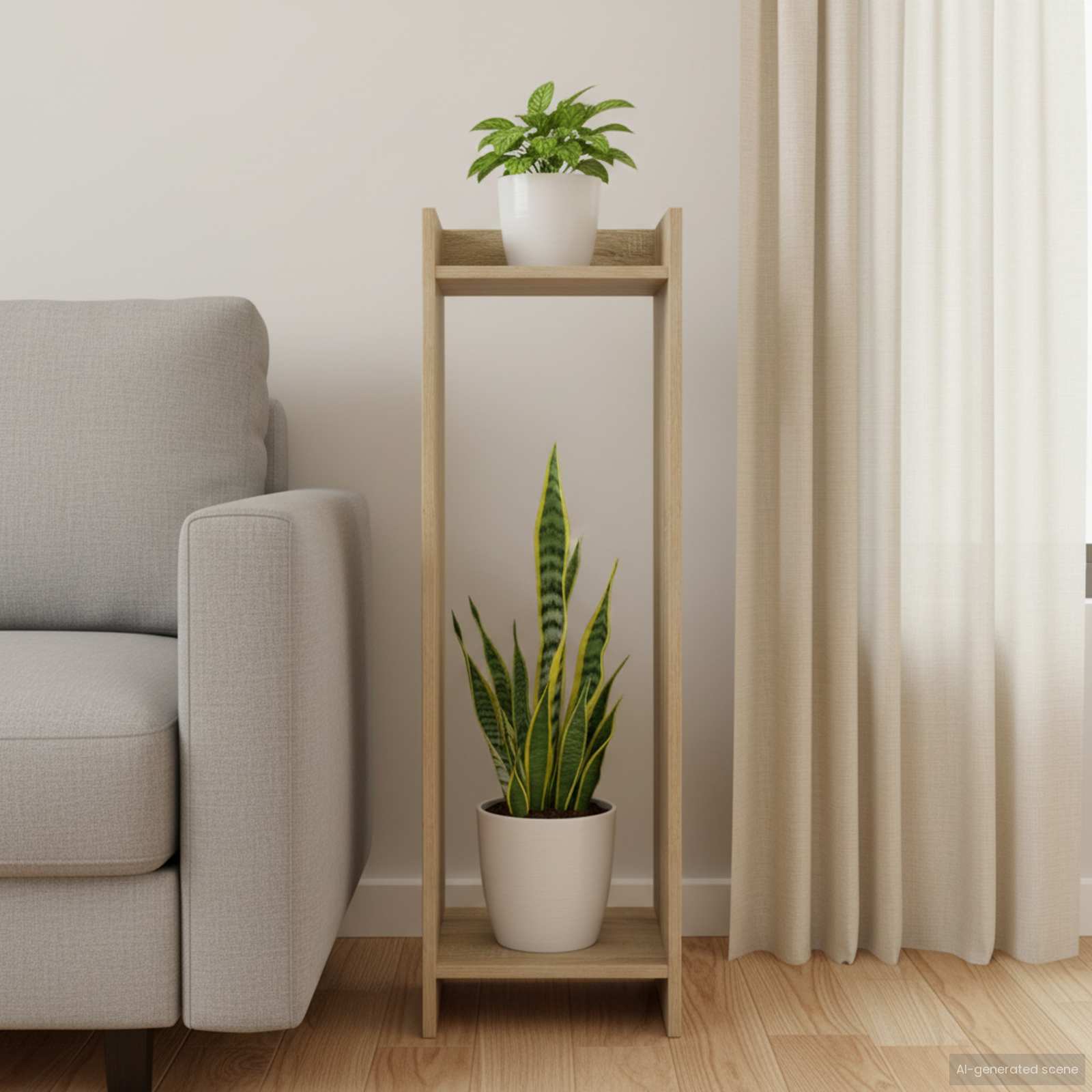 Növényállvány sonoma tölgy 30 x 30 x 100 cm mérnöki fa