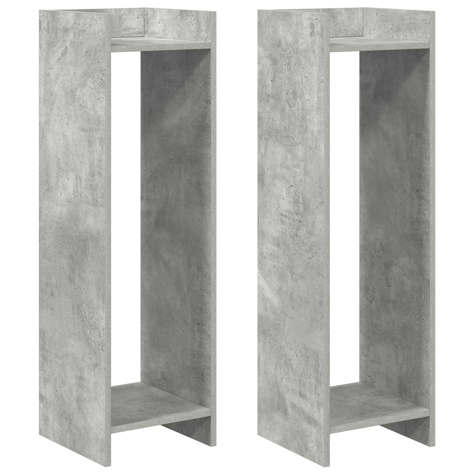 Növényállvány 2 pcs beton szürke 30 x 30 x 100 cm mérnöki fa