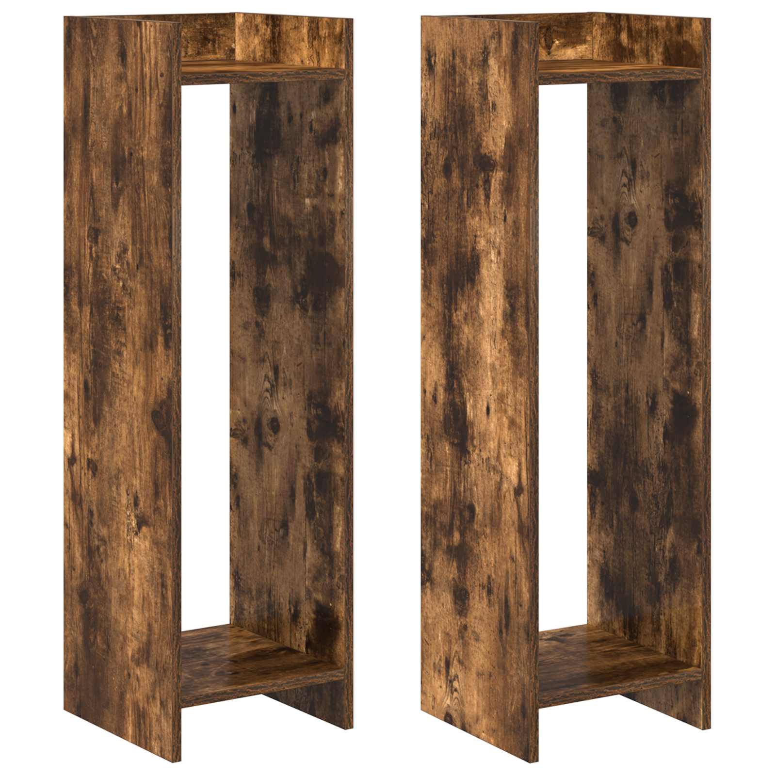 Növényállvány 2 pcs füstölt tölgy 30 x 30 x 100 cm mérnöki fa