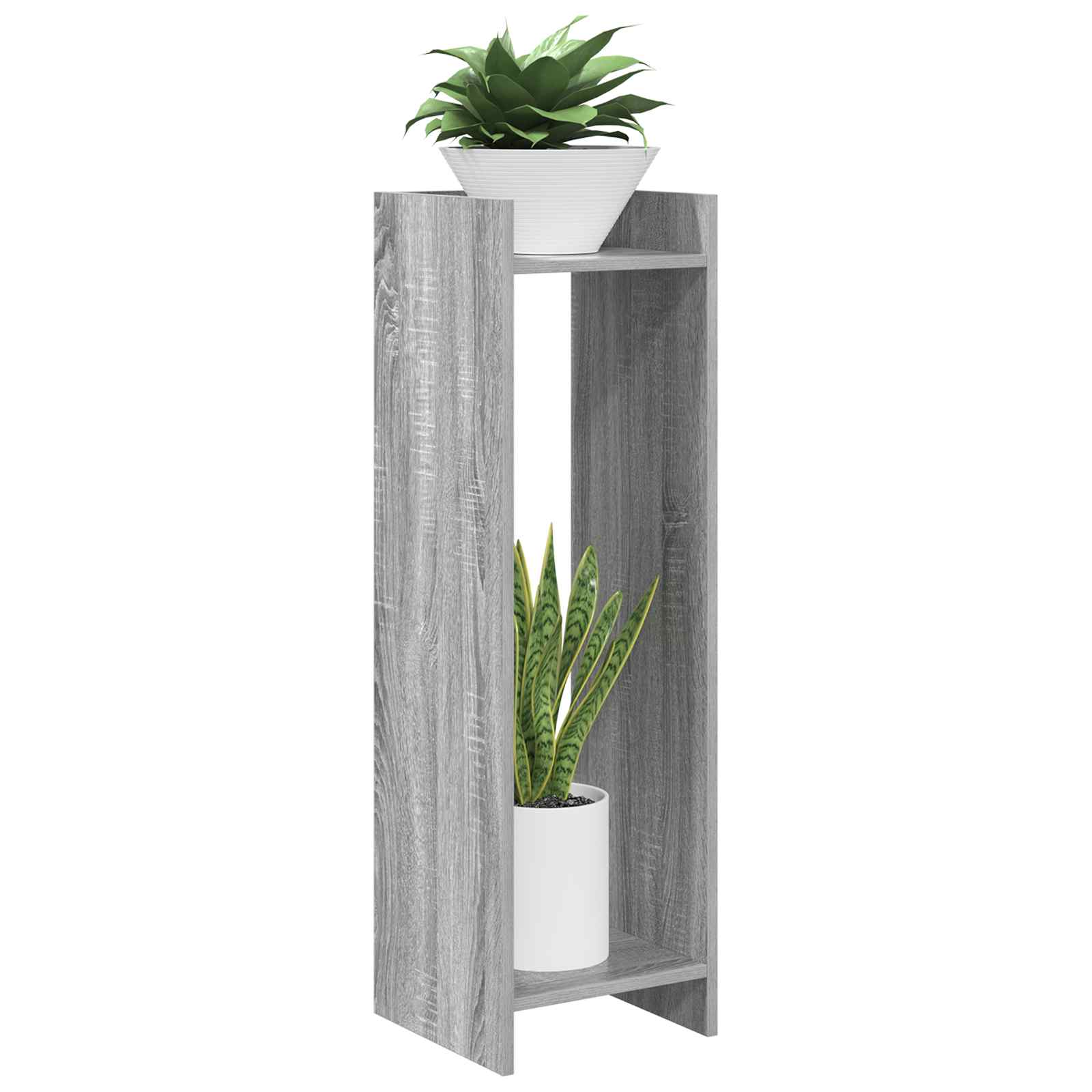 Növényállvány 2 pcs szürke sonoma 30 x 30 x 100 cm mérnöki fa