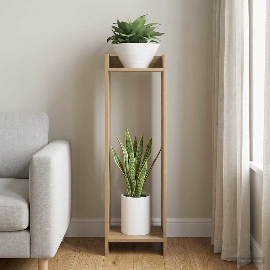 Növényállvány kézműves tölgy 30 x 30 x 100 cm mérnöki fa