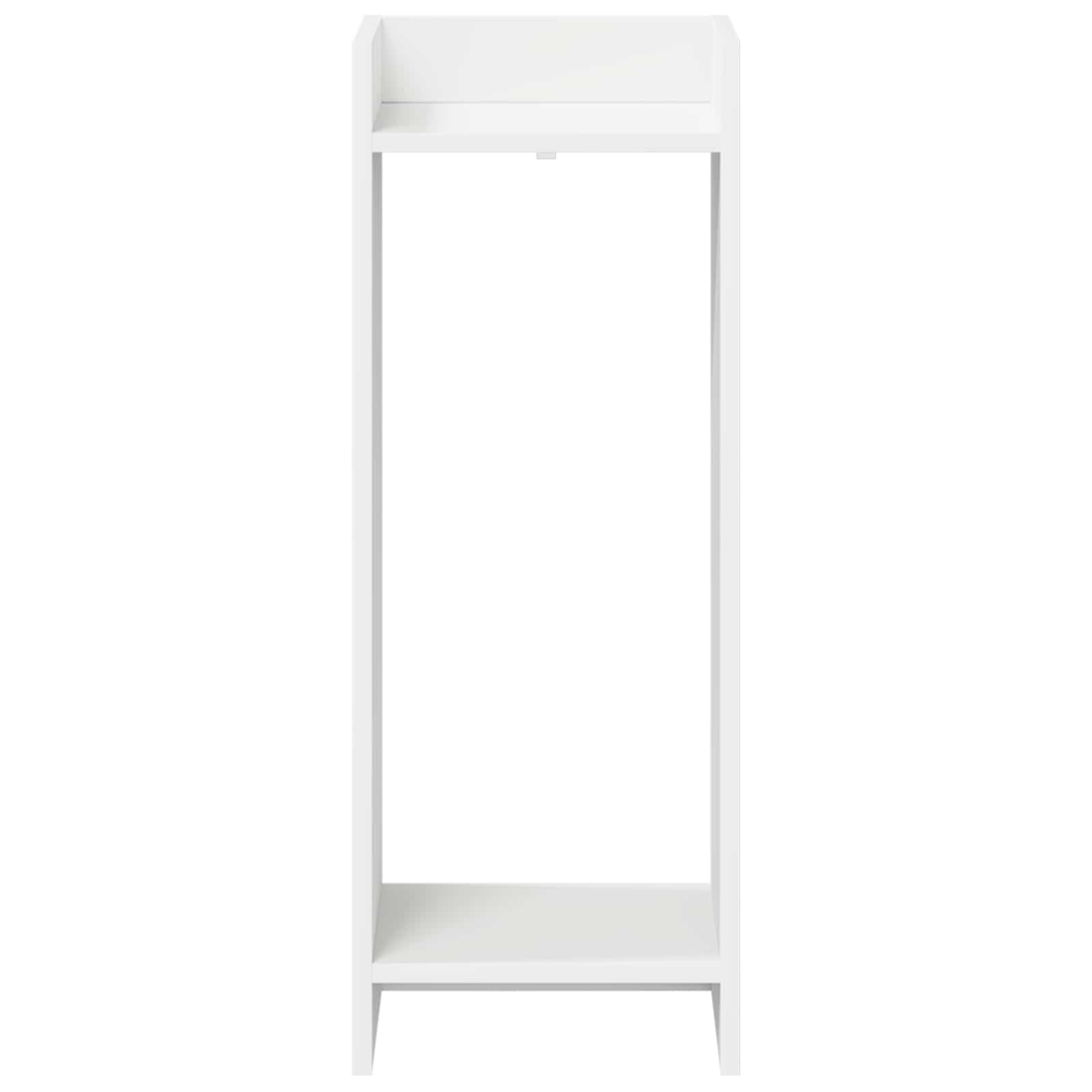 Növényállvány polcokkal fehér 30 x 30 x 80 cm mérnöki fa