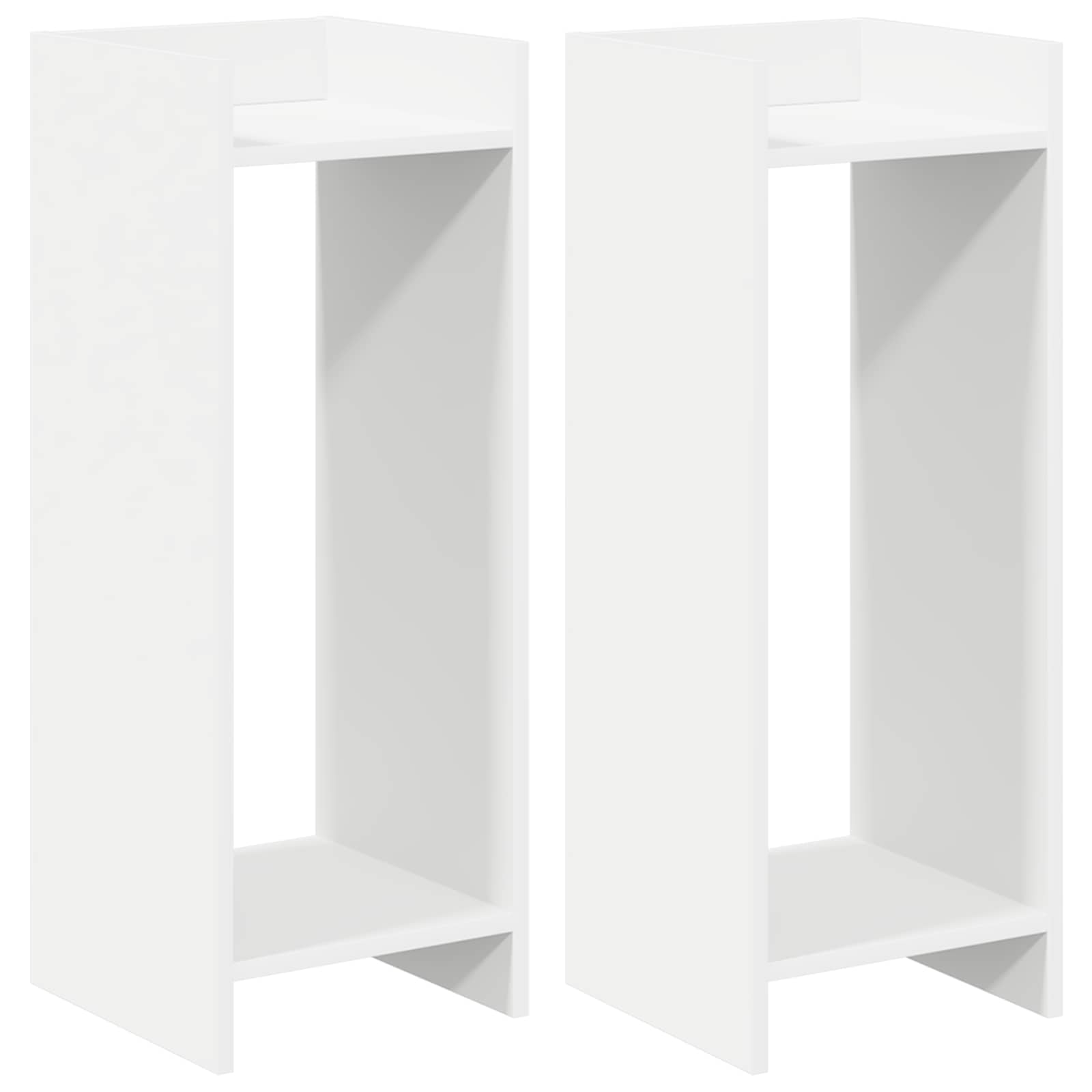 Növényállvány polcokkal 2 pcs fehér 30 x 30 x 80 cm mérnöki fa