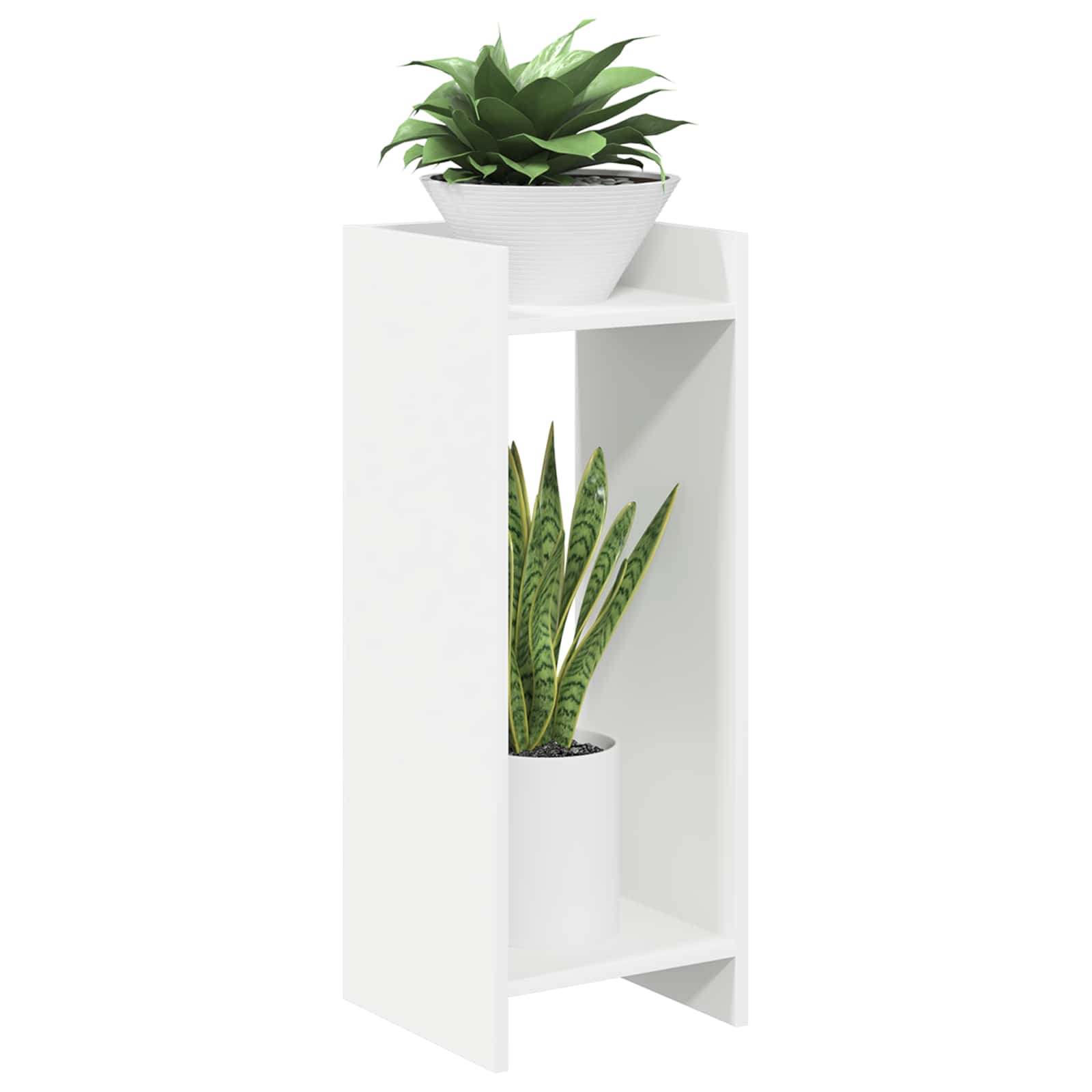 Növényállvány polcokkal 2 pcs fehér 30 x 30 x 80 cm mérnöki fa