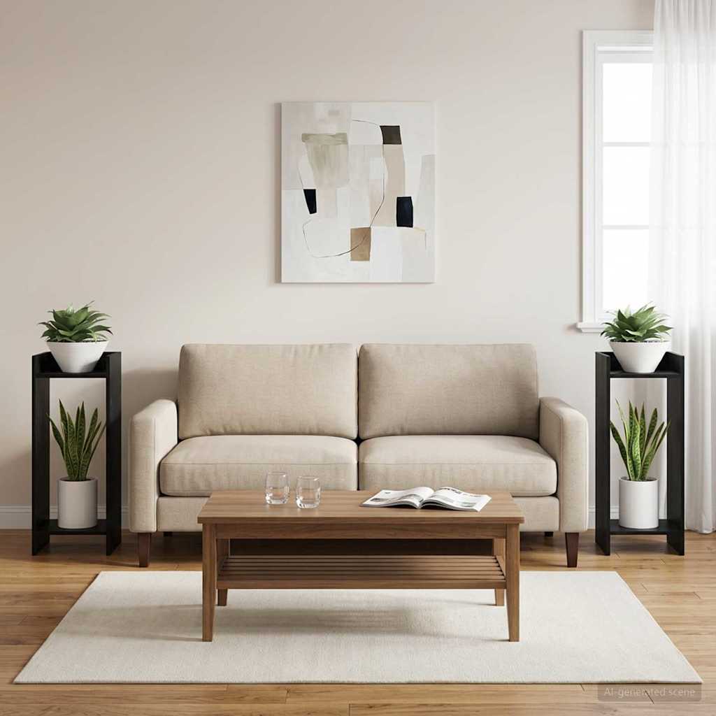 Növényállvány 2 pcs fekete tölgy 30 x 30 x 80 cm mérnöki fa