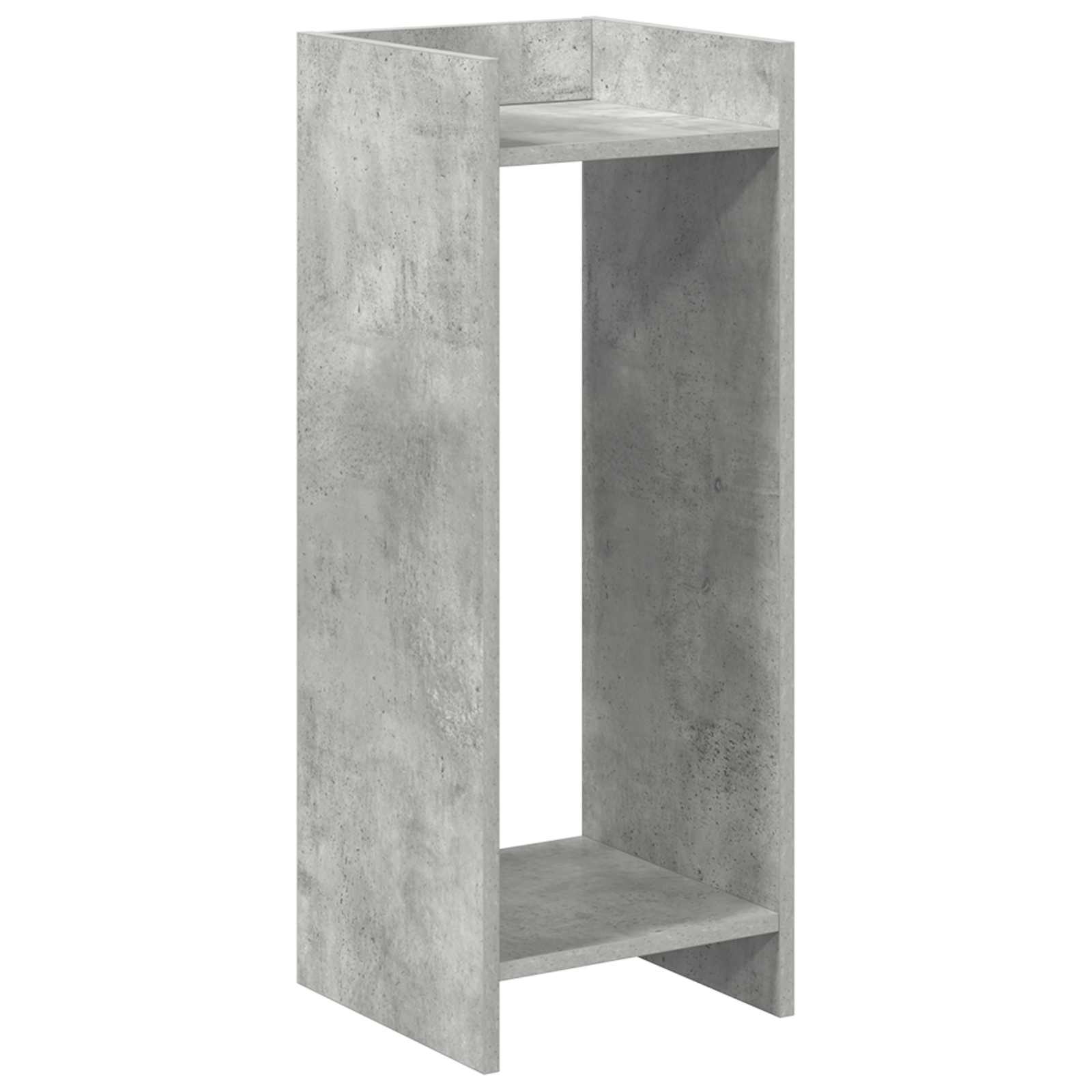 Növényállvány polcokkal beton szürke 30 x 30 x 80 cm mérnöki fa