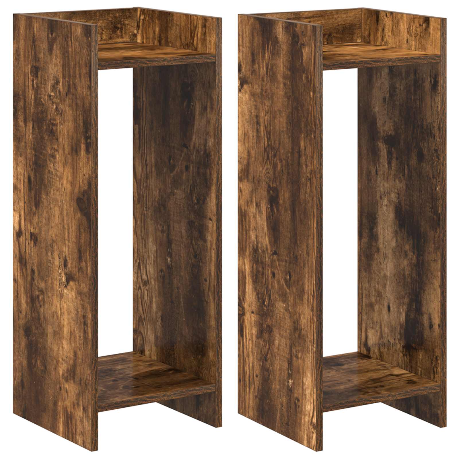 Növényállvány 2 pcs füstölt tölgy 30 x 30 x 80 cm mérnöki fa