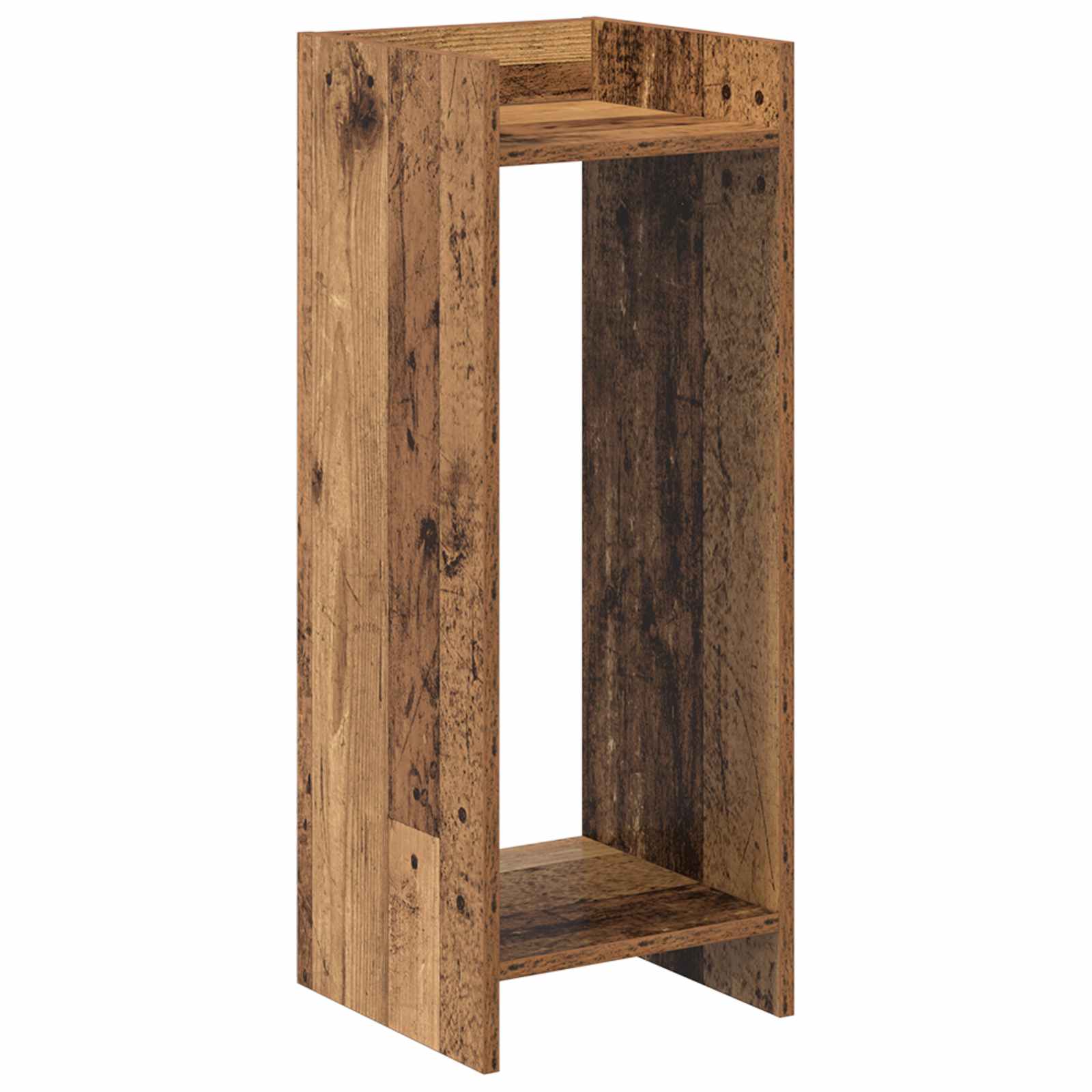 Növényállvány polcokkal öreg fa 30 x 30 x 80 cm mérnöki fa