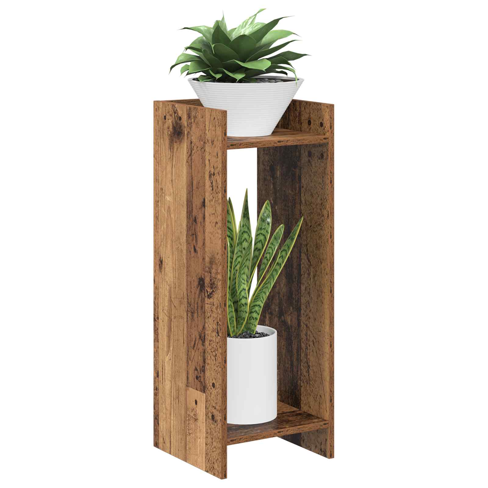 Növényállvány 2 pcs öreg fa 30 x 30 x 80 cm mérnöki fa