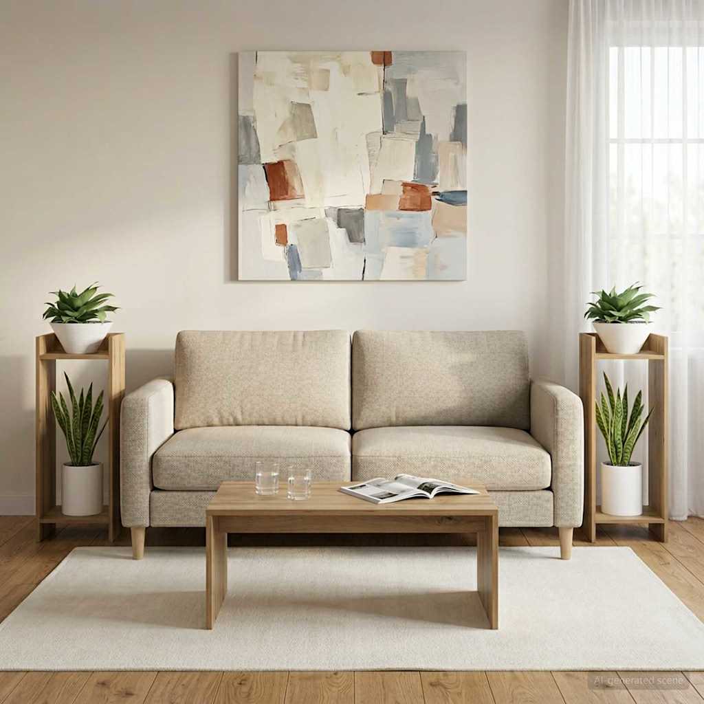 Növényállvány 2 pcs kézműves tölgy 30 x 30 x 80 cm mérnöki fa