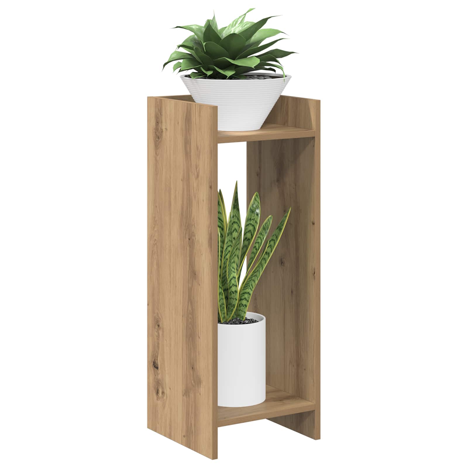Növényállvány 2 pcs kézműves tölgy 30 x 30 x 80 cm mérnöki fa