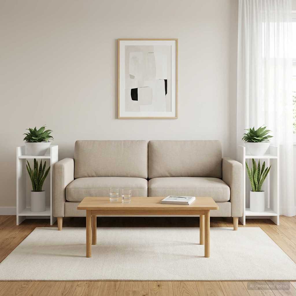 Növényállvány polcokkal 2 pcs fehér 30 x 30 x 60 cm mérnöki fa