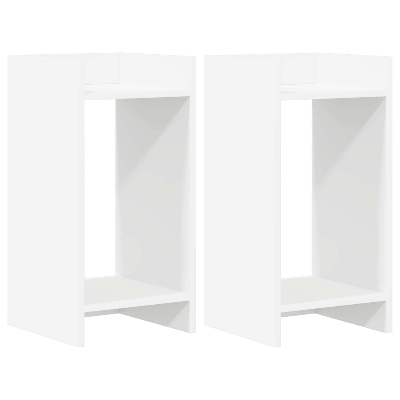 Növényállvány polcokkal 2 pcs fehér 30 x 30 x 60 cm mérnöki fa