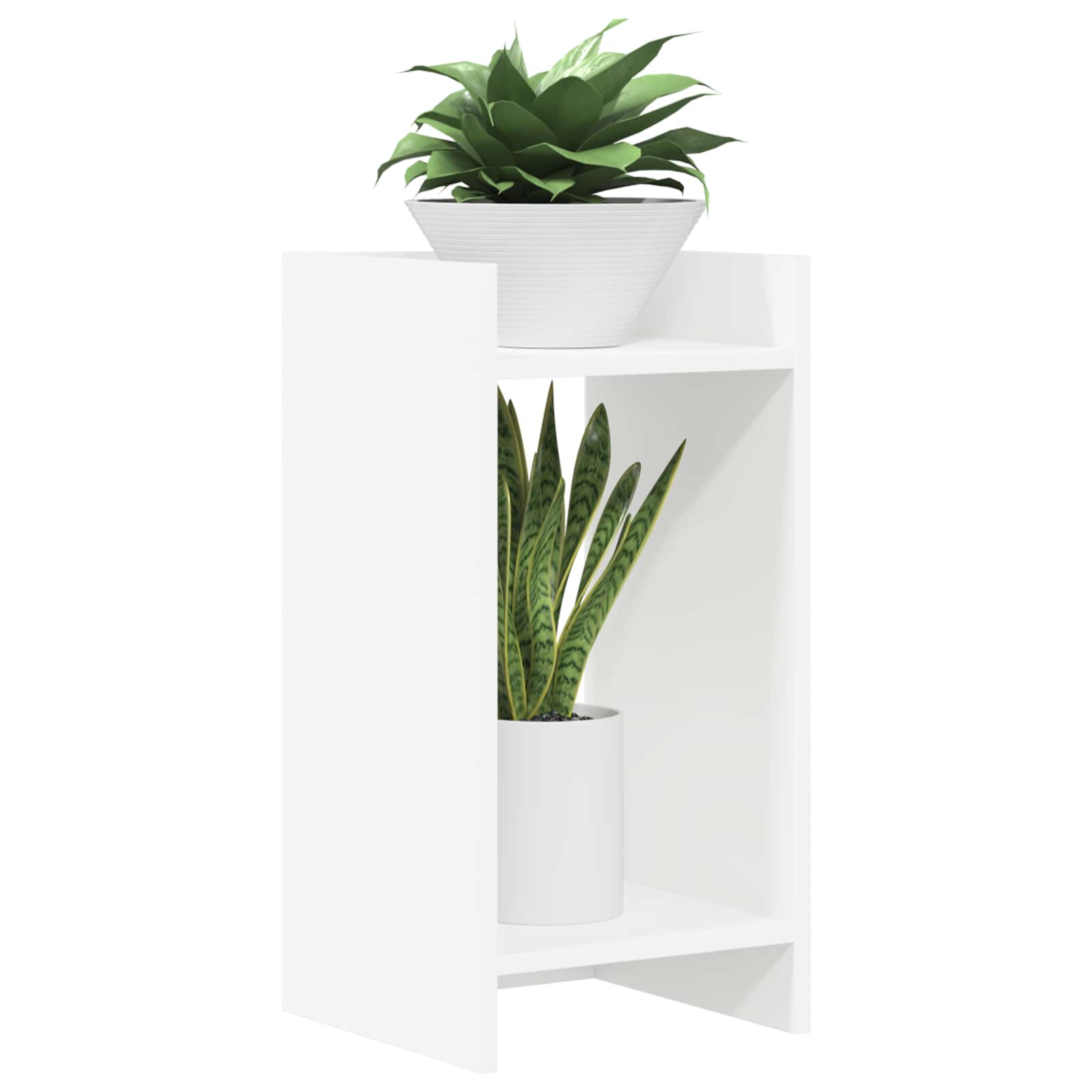 Növényállvány polcokkal 2 pcs fehér 30 x 30 x 60 cm mérnöki fa