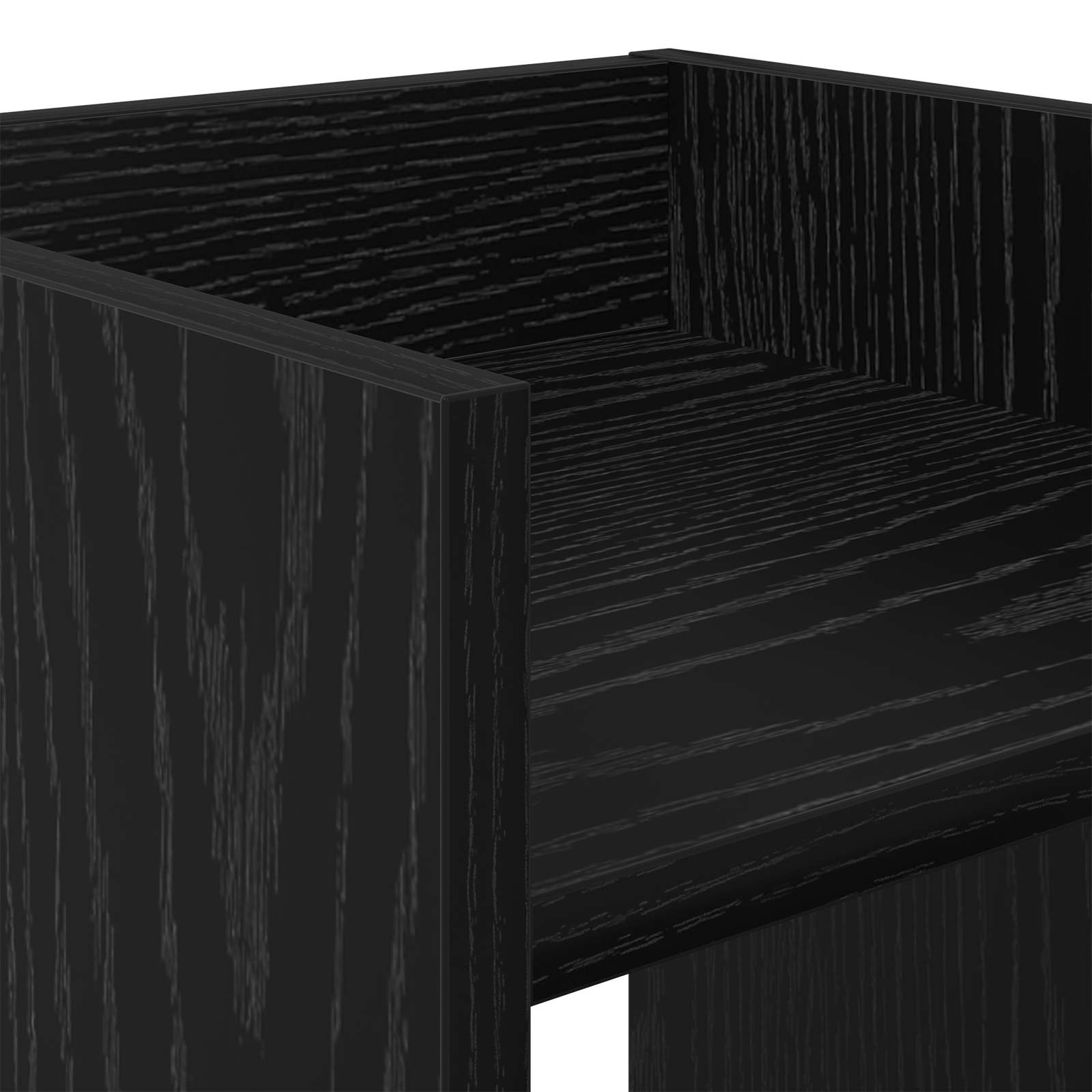 Növényállvány polcokkal fekete tölgy 30 x 30 x 60 cm mérnöki fa