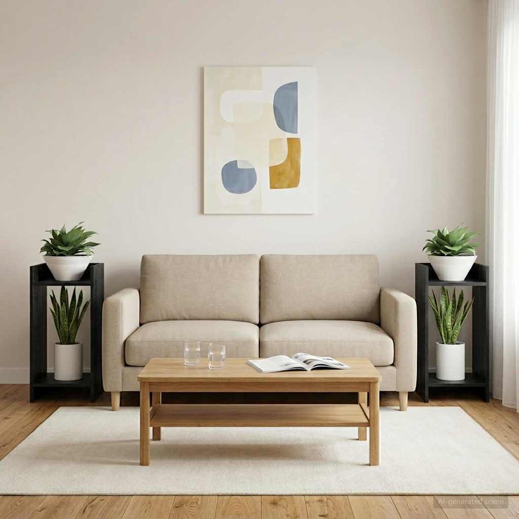 Növényállvány polcokkal fekete tölgy 30 x 30 x 60 cm mérnöki fa