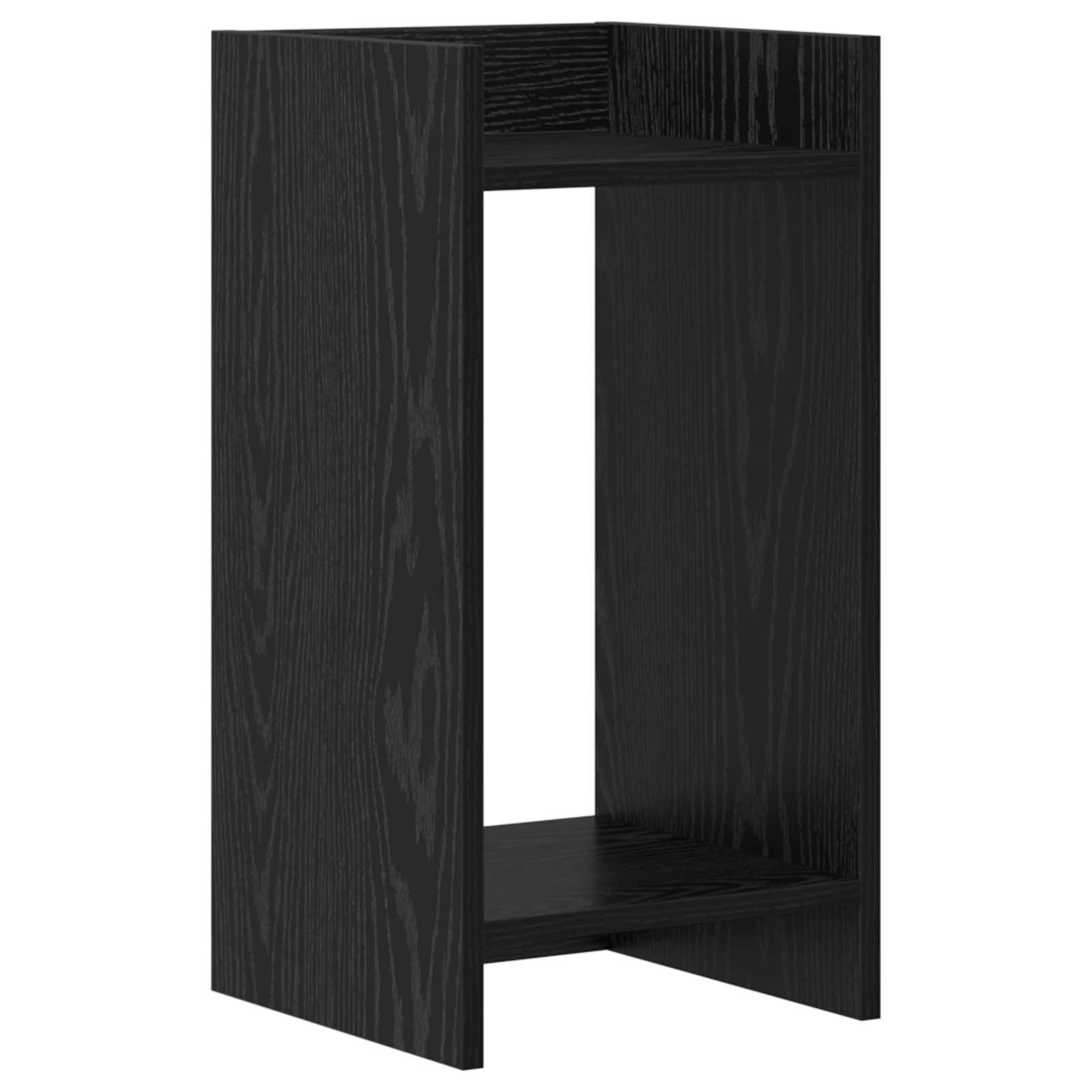 Növényállvány polcokkal fekete tölgy 30 x 30 x 60 cm mérnöki fa