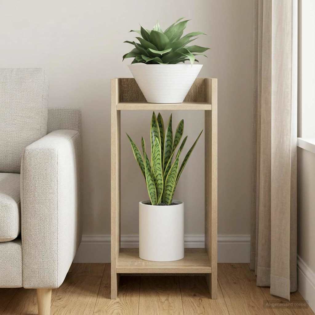 Növényállvány polcokkal sonoma tölgy 30 x 30 x 60 cm mérnöki fa