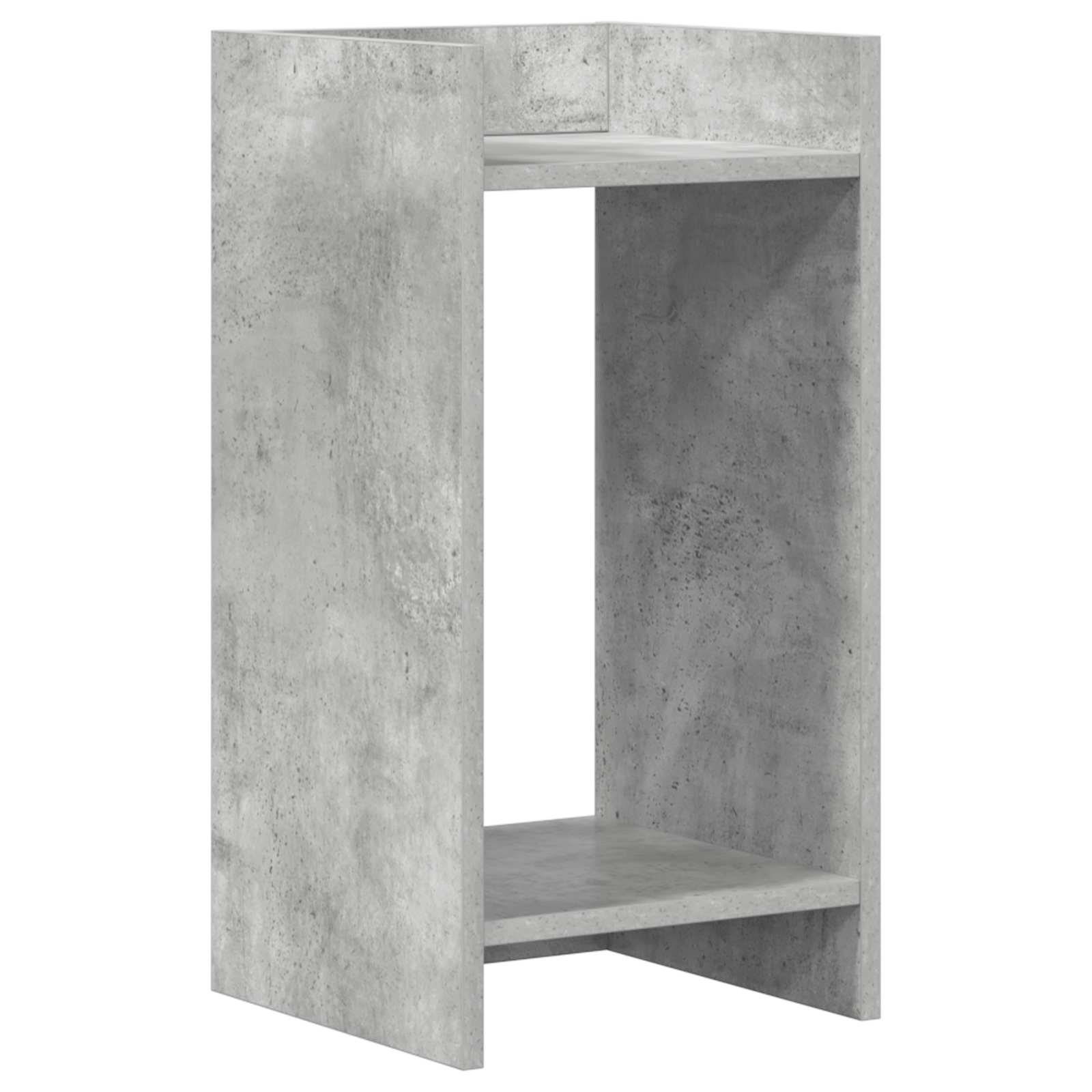 Növényállvány polcokkal beton szürke 30 x 30 x 60 cm mérnöki fa