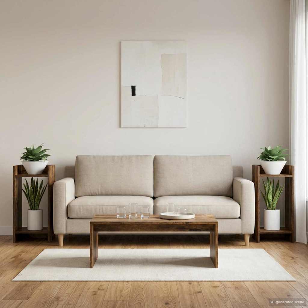 Növényállvány 2 pcs füstölt tölgy 30 x 30 x 60 cm mérnöki fa