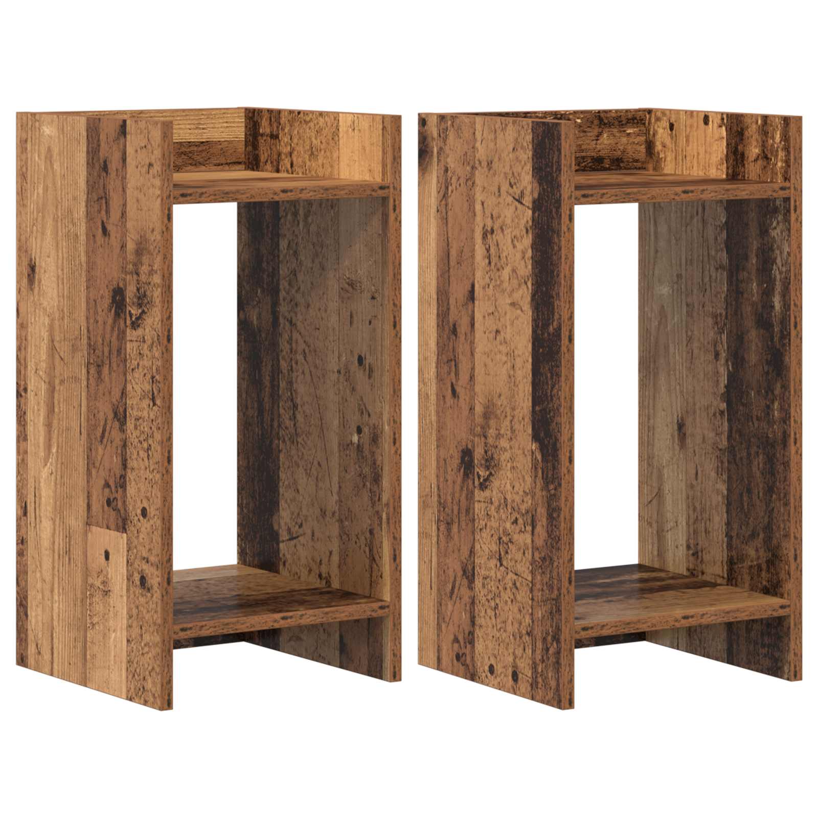 Növényállvány 2 pcs öreg fa 30 x 30 x 60 cm mérnöki fa