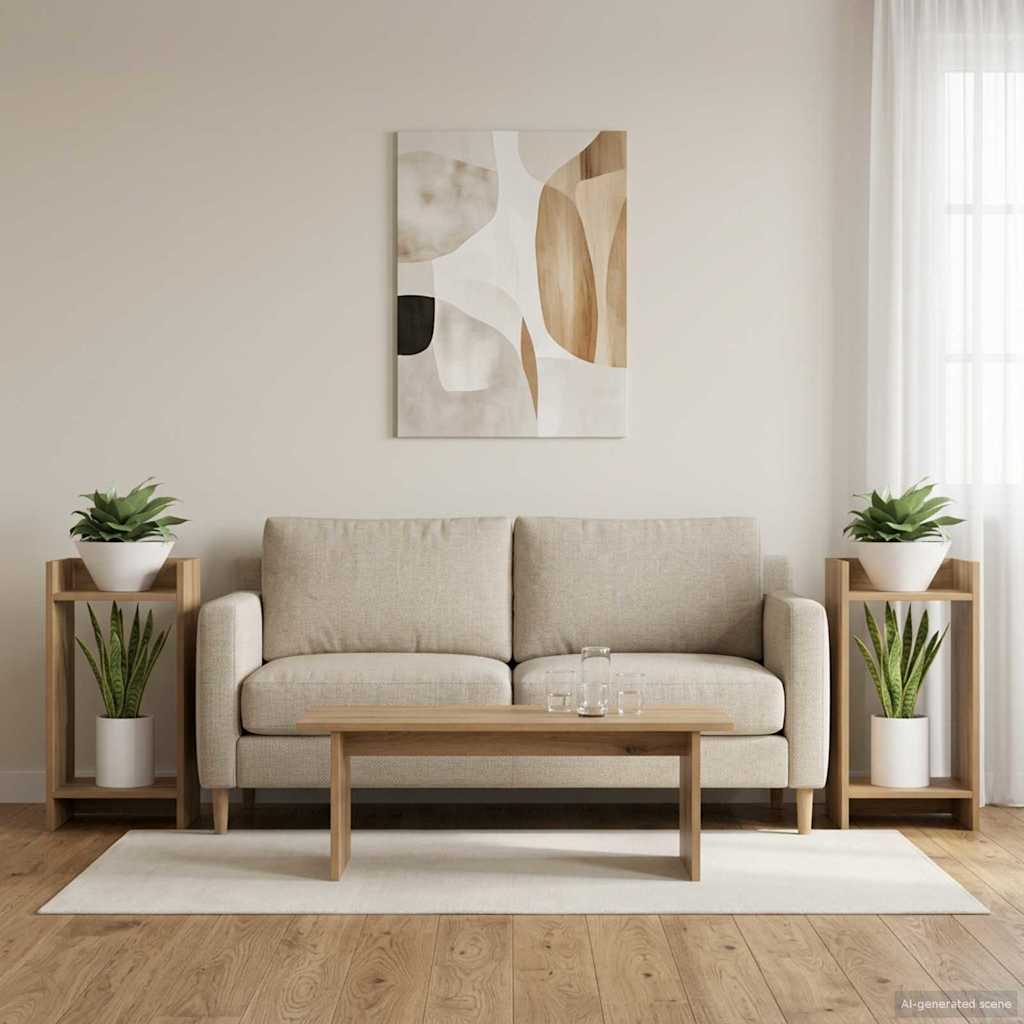 Növényállvány 2 pcs kézműves tölgy 30 x 30 x 60 cm mérnöki fa